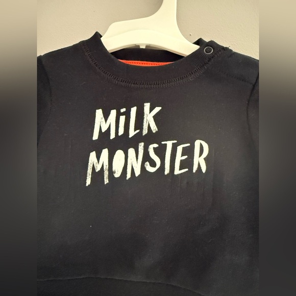 Cat & Jack Baby Milk Monster Halloween Matching Set SZ 0-3M Black White New - Picture 2 of 6